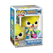 Sonic The Hedgehog - Super Sonic with Emeralds US Exclusive Flocked Pop! Vinyl [RS]